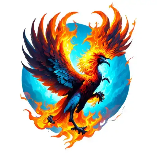 Phoenix Rising From Flames