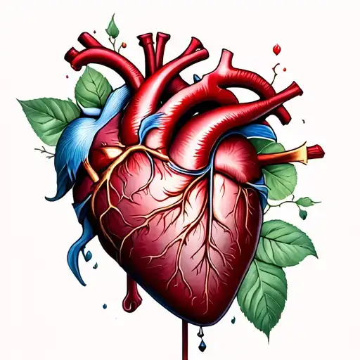 A Masculine Tattoo Of A Heart With Kc On It