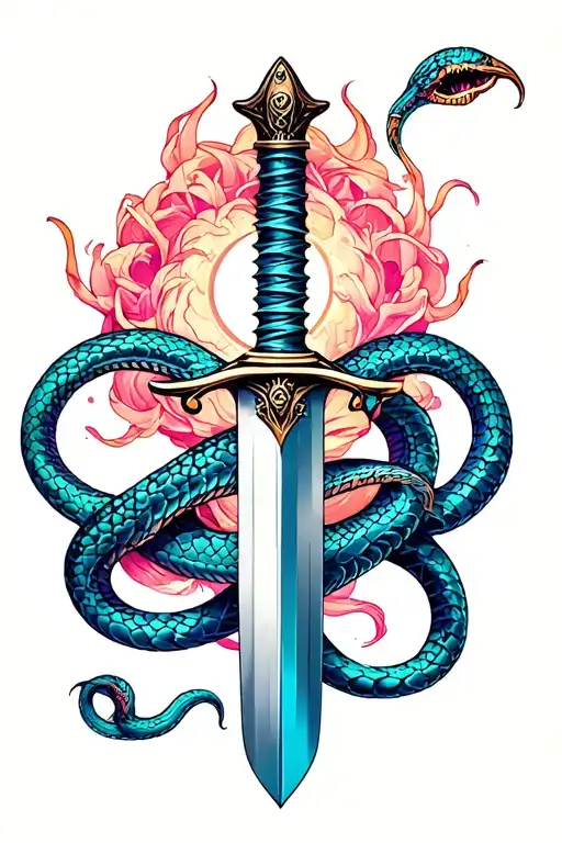 Sword With Snake Wrapped