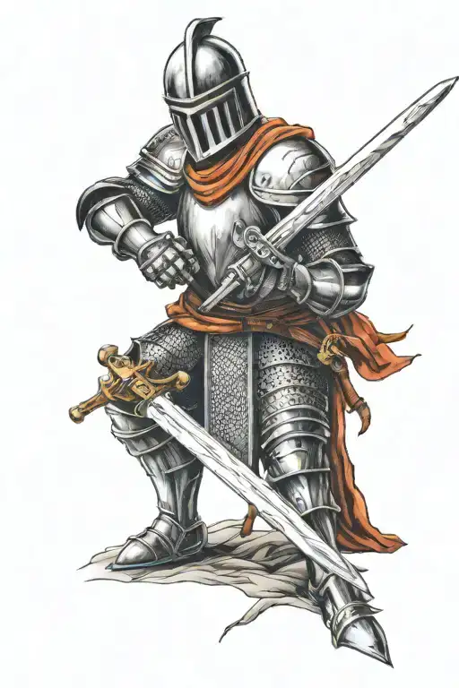 Knight Holding A Sword