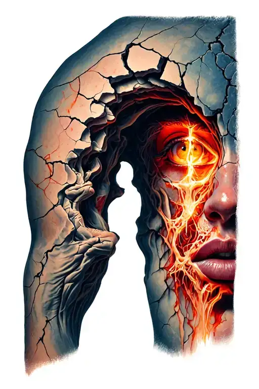 Broken Arch Integrating With A Scar From Surgery