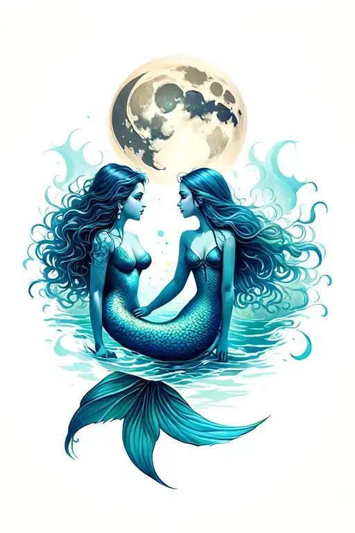 Mermaid And Moon