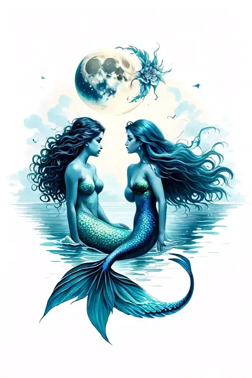 Mermaid And Moon