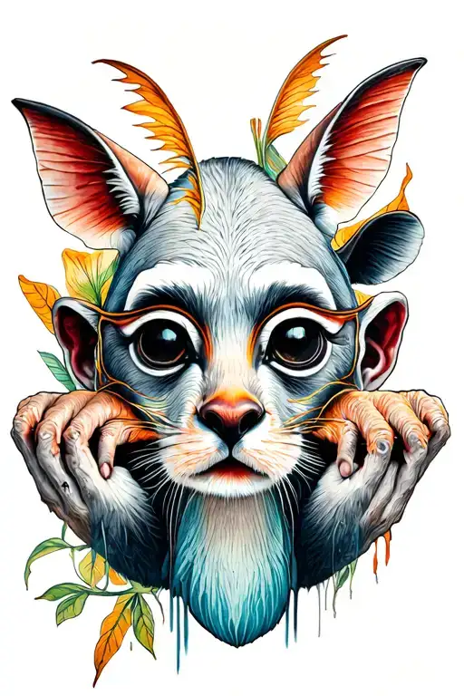 Hear No Evil See No Evil Speak No Evil In A Dali Inspired Tattoo With Animals