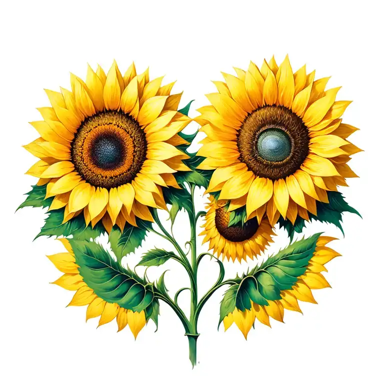 Sunflower Intertwined Animal Surrounded