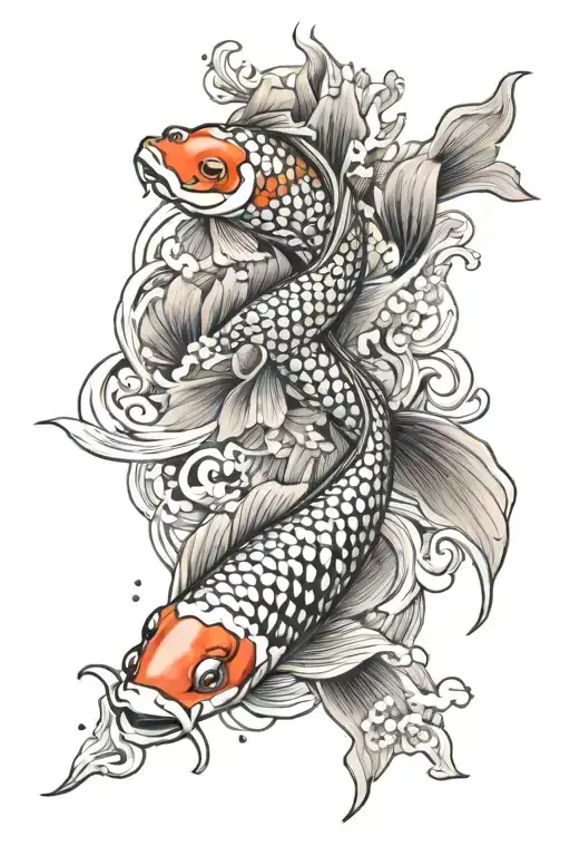 Koi Fish Swimming
