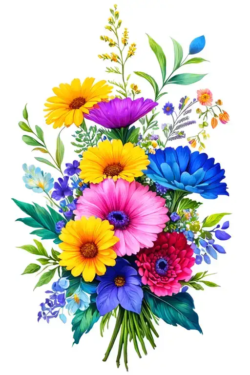 June July Birth Flower Bouquet