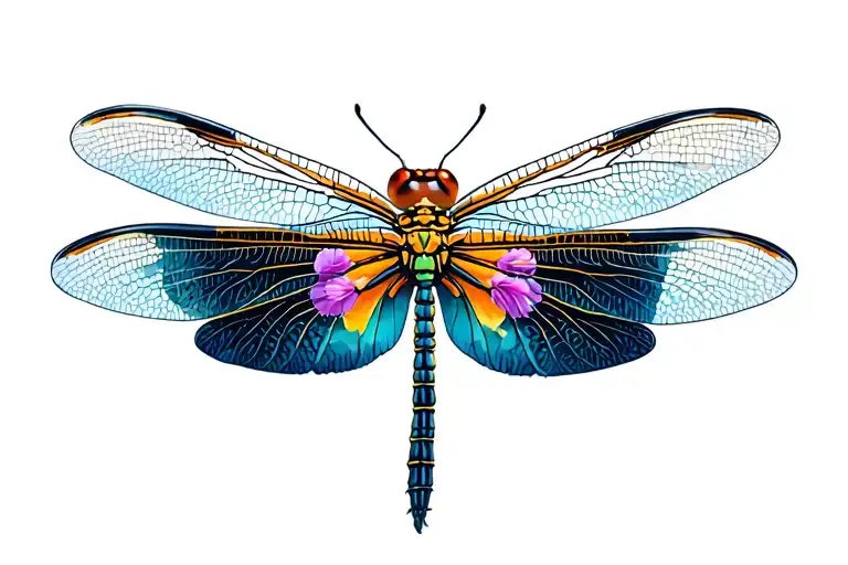 Dragonfly Petunia Trees Butterfly