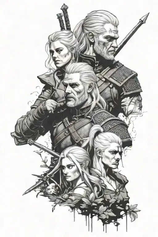 Geralt Of Rivia And Cirilla Witchers