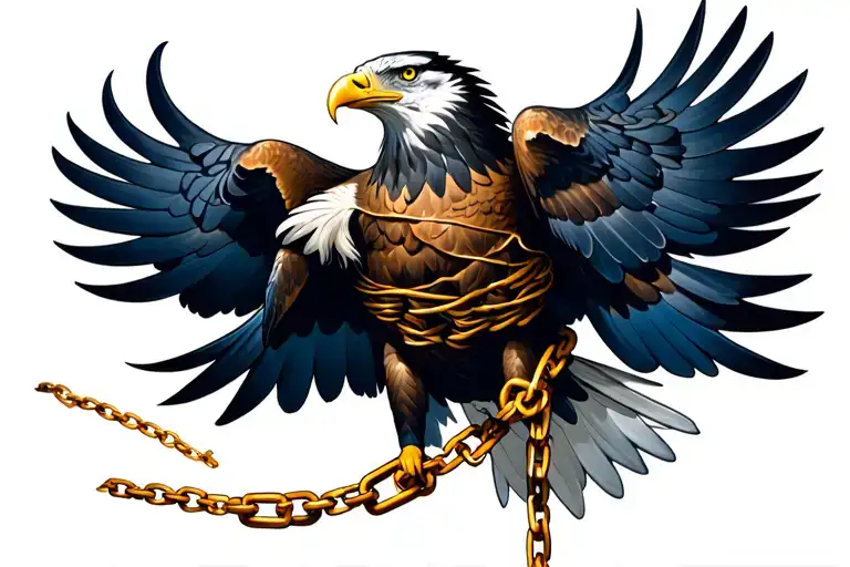 Eagle With Broke Chain Wrapped