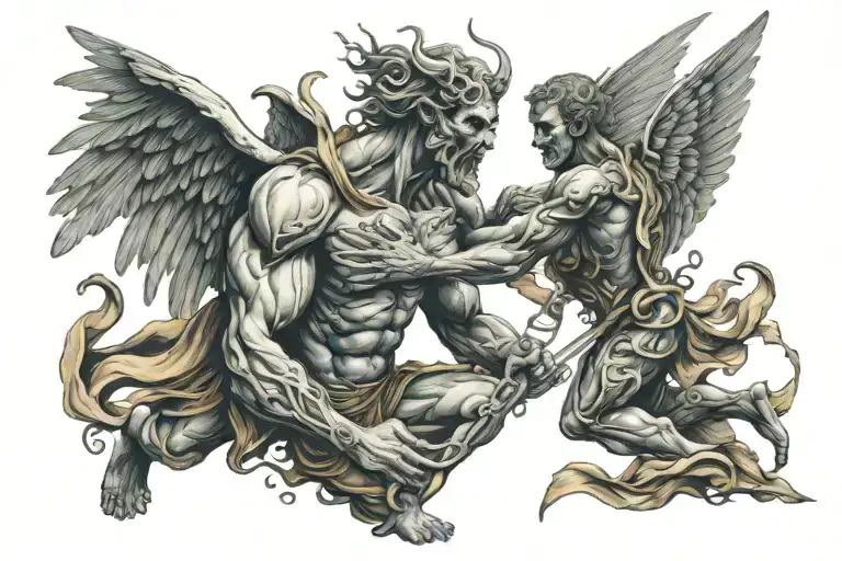 Angels And Demons Fighting