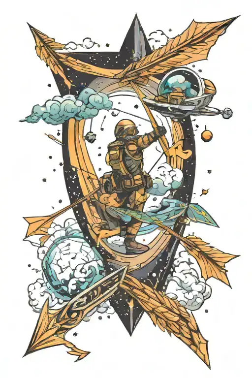 Arrow Flying Through Space Themed