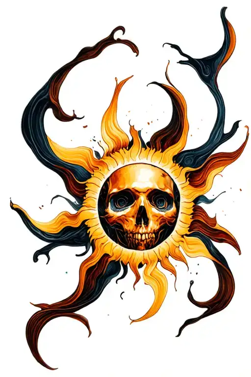 Handwritten Tattoo Design Sun And Shadow