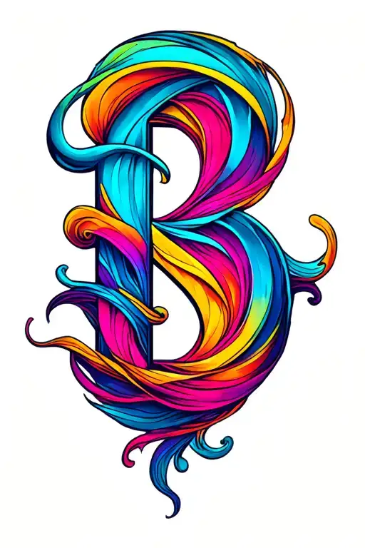 The Letter B With A Swirly Loving Design Inspired