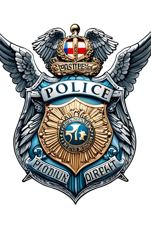 Police Badge And Angel