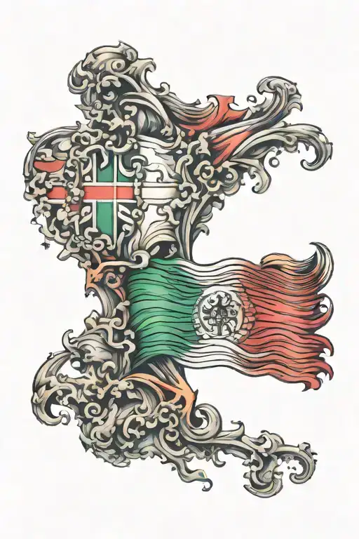 Italian And German Flag Blending