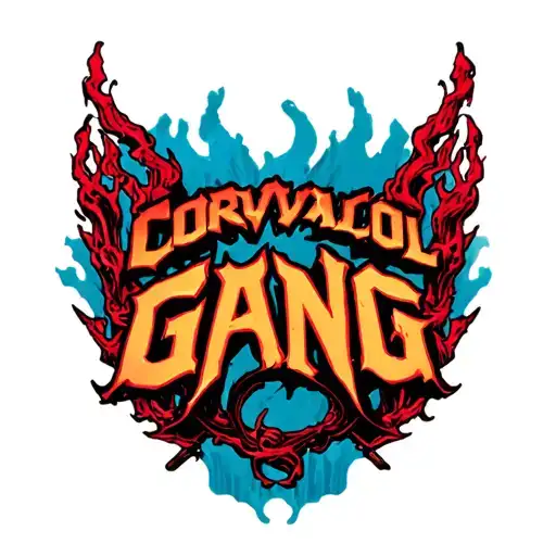 Gang Tattoo With Dangerous Font Name Corvalol Gang