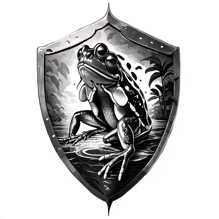 Frog In Balce And White