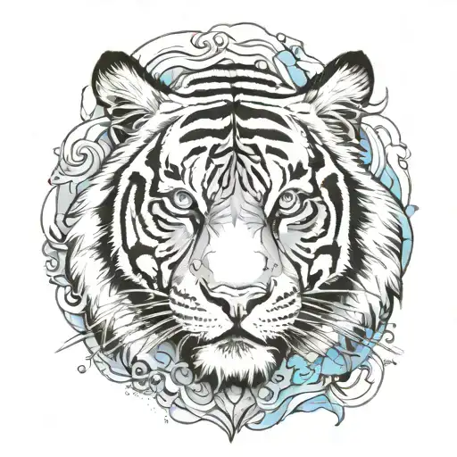 Focused Tiger Face Made