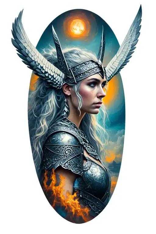 Norse Valkyrie Warrior Woman