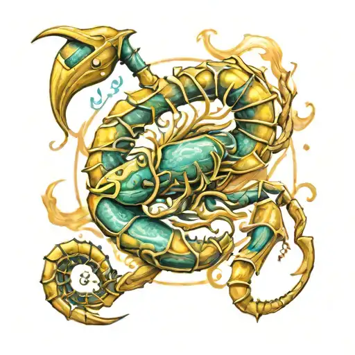 Sagittarius Scorpion Water Color