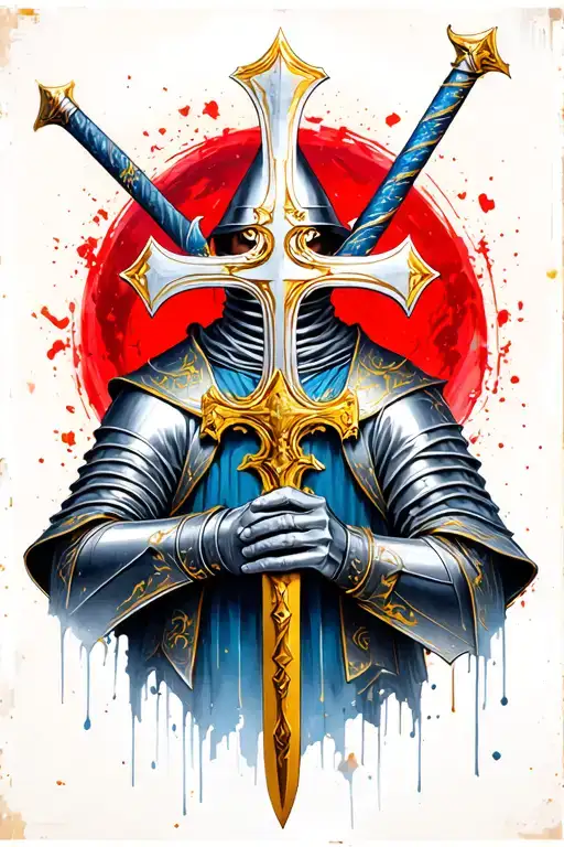 Ceusades Cross Knights Templar Knight With A Sword