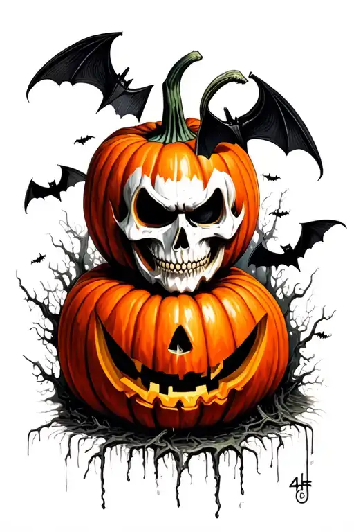 Pumpkin Jack With Bats