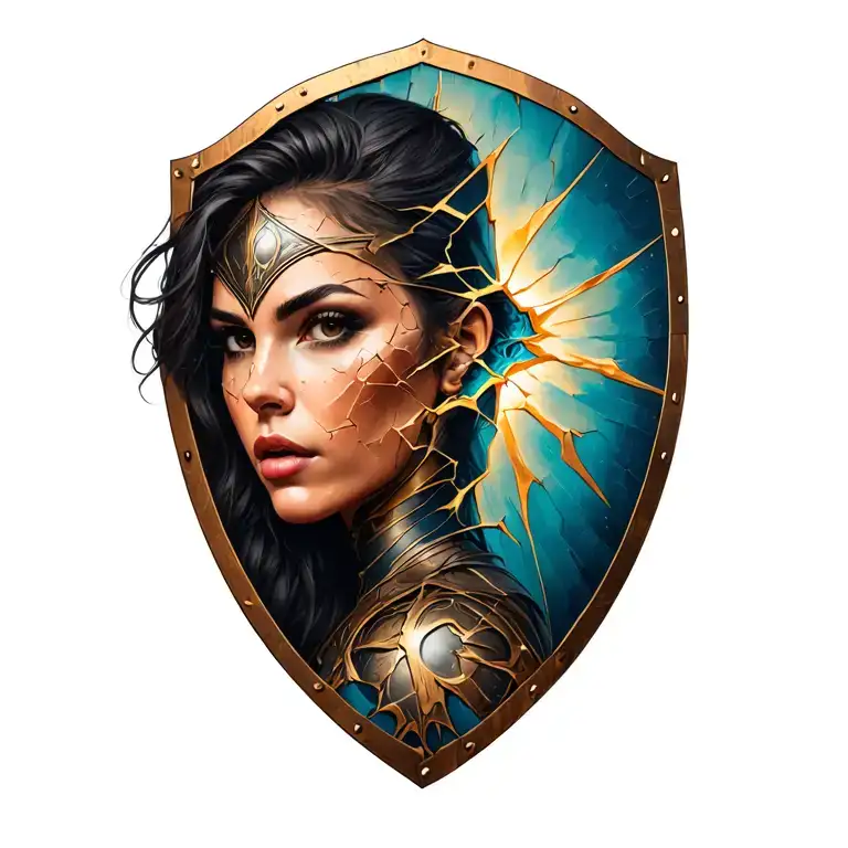 Spartin Lady With Broken Shield