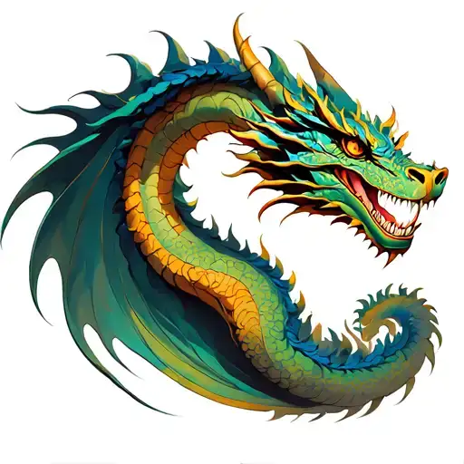 Dragon Climbs Out Of The Haur