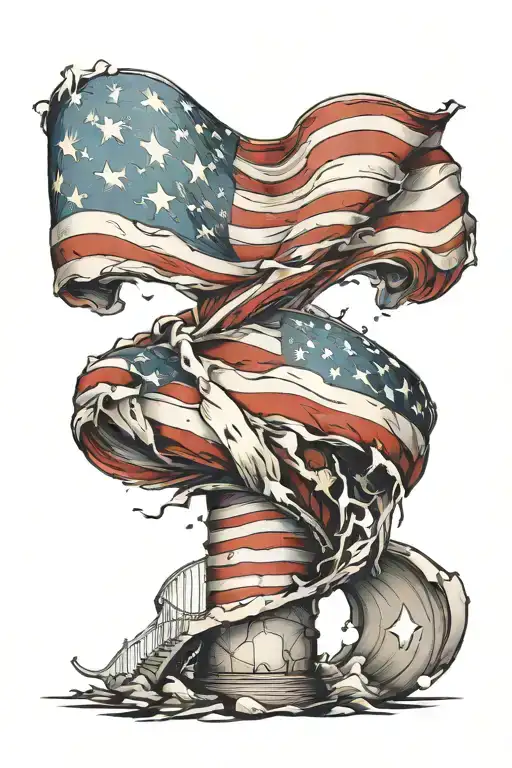 American Flag Downward Spiral