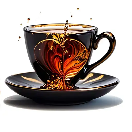 Cup With Tea And Coffee Cup