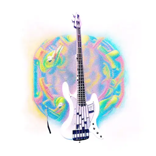 A Realistic Portrait Of A Bass Guitar With A Zelda-inspired Design