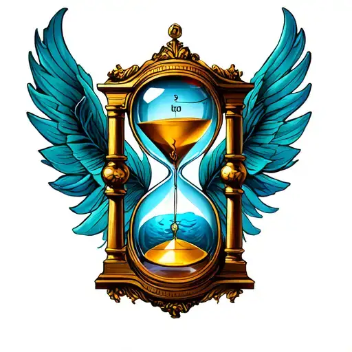 Full-sleeve Tattoo Feautring Concept Of Time With An Hourglass