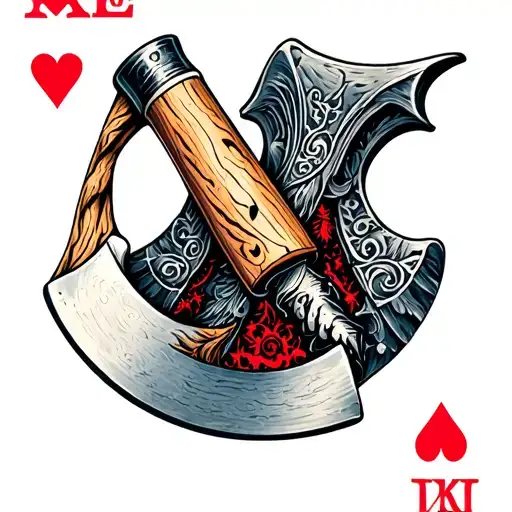 Ace Of Hearts And An Axe