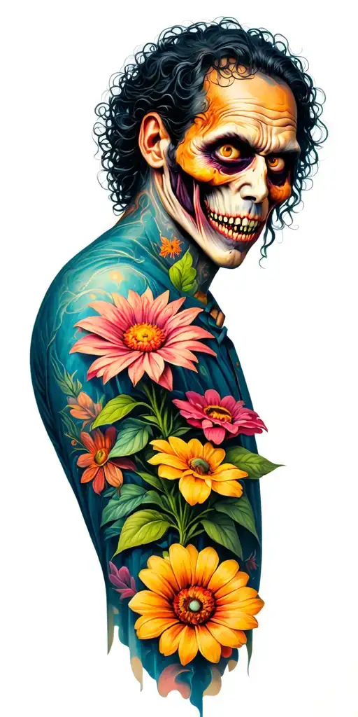 Scary Father Figure Protecting Flowers Growing