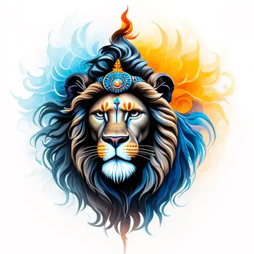 Lion And Lord Shiva