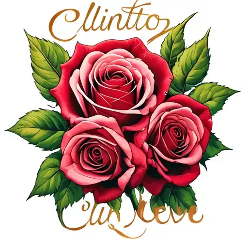 Roses With Clinton Written In The Background Representing The Client's Love