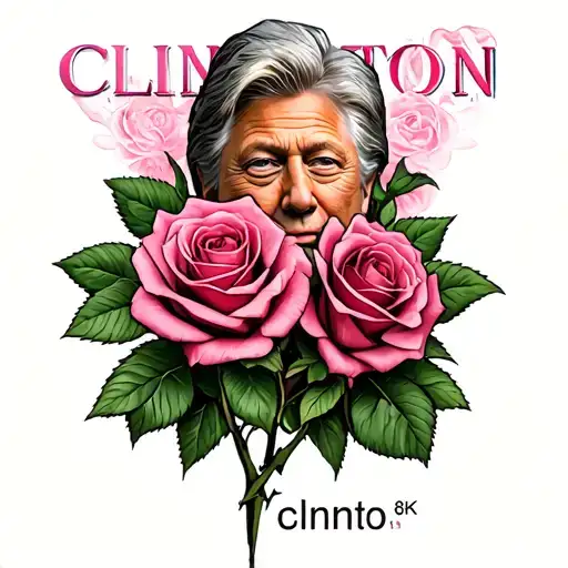 Roses With Clinton Written In The Background Looking