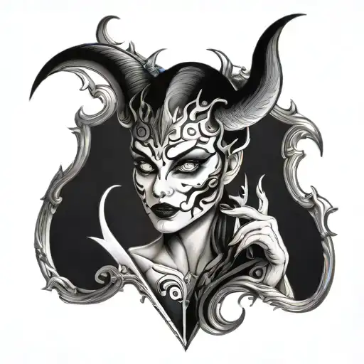 Devil Queen Of Spade Shaped Shadow
