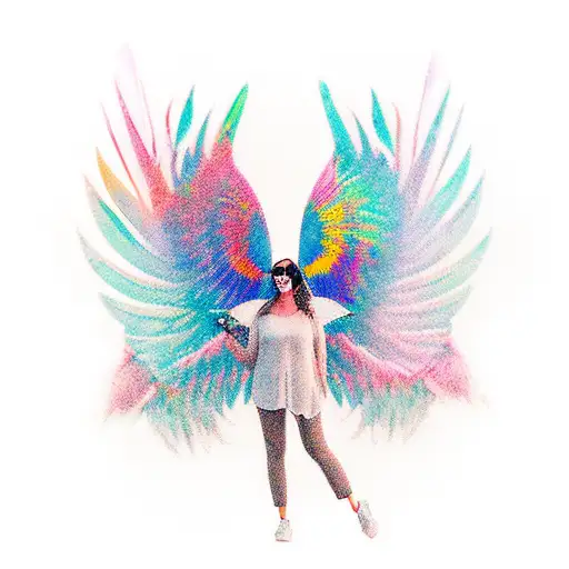 A Women Having Wings Who Loves To Travel And To Be Independent