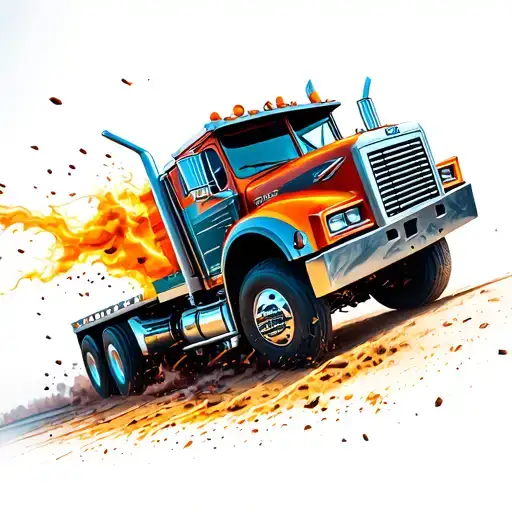 Diesel Truck Breaking Through Football