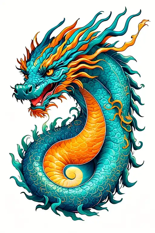 Eastern Dragon That Represents Ying And Yang
