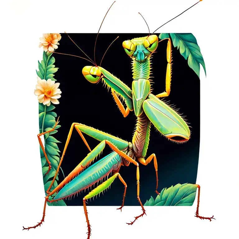 Praying Mantis Humoristic Colorfull