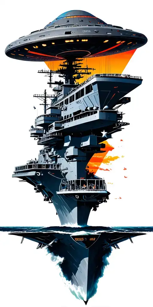 Triangle Ufo Hovering Over The Uss Theodore Roosevelt Aircraft Carrier