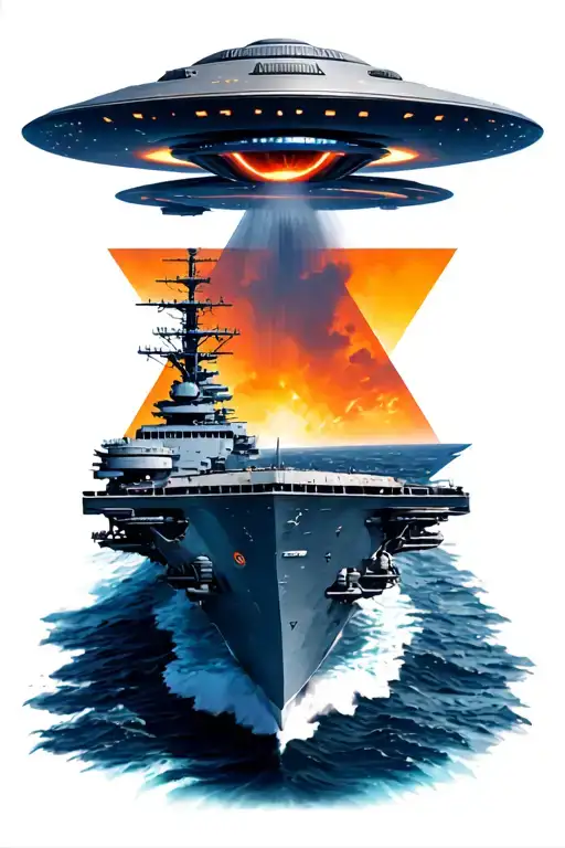 Triangle Shaped Ufo Flying Over Top The Uss Theodore Roosevelt Cvn-71