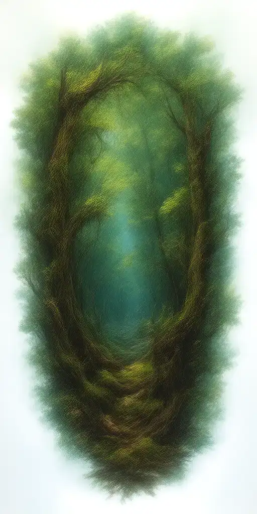 Forest Scene With A Hidden