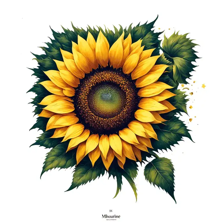 Sunflower With Mhourine Name Written