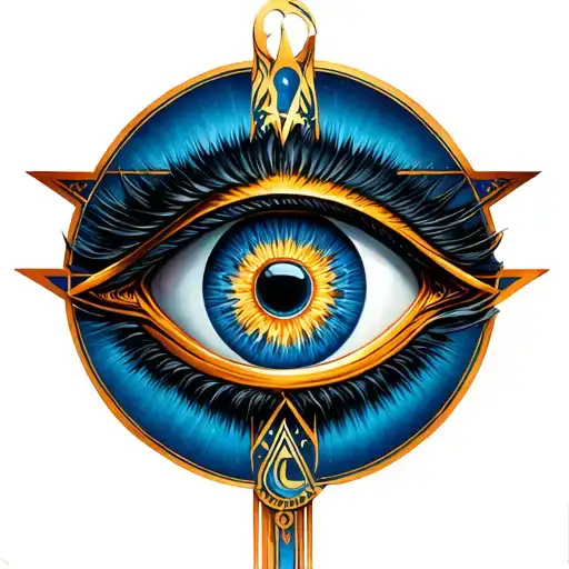 Eye Of Horus In Pentagram Sigil