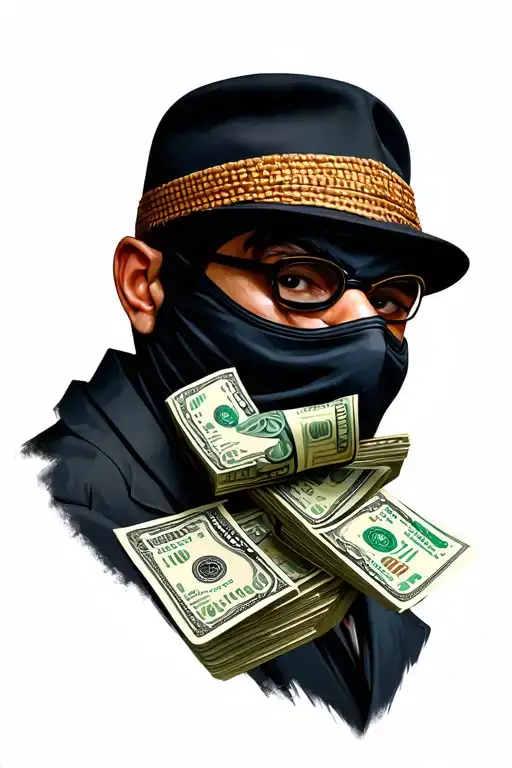 Gangsters With Ski Mask And Money