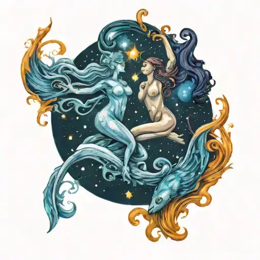 Virgo Aquarius Constellation Merging Together